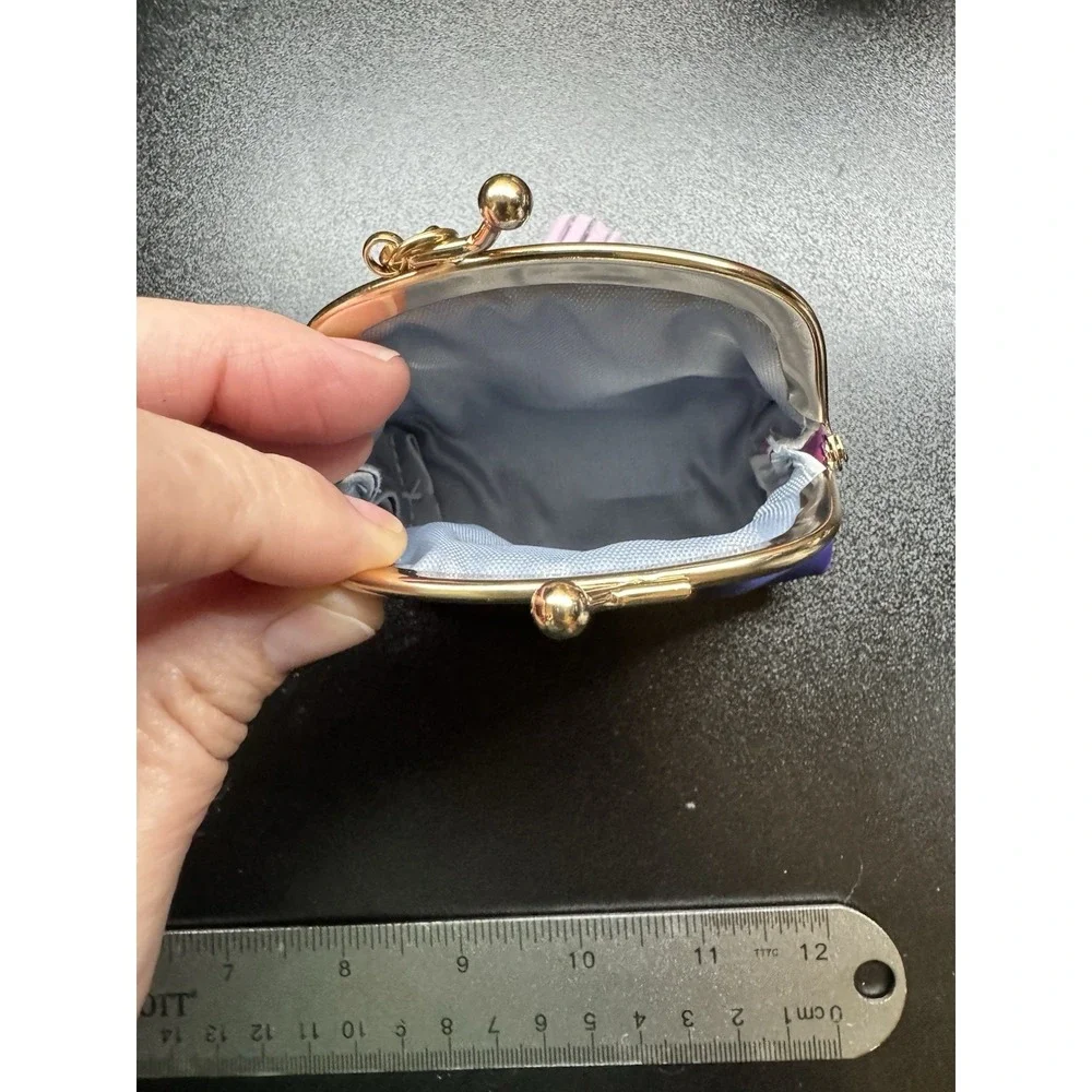 OULGUN Asian Ethnic Art Coin Purse Keychain Kiss Lock Mini Wallet‎